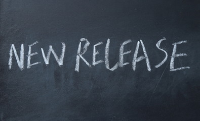 new release text write on blackboard