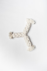 Dog toy - Natural cotton dog toy on a white background