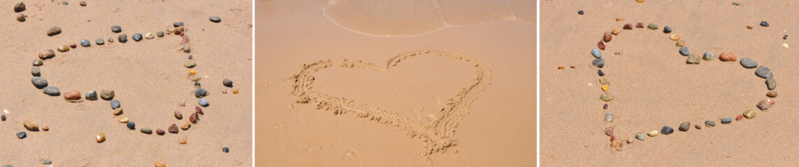 Herz im Sand und aus Stein