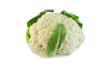 Cauliflower isolated with leaves