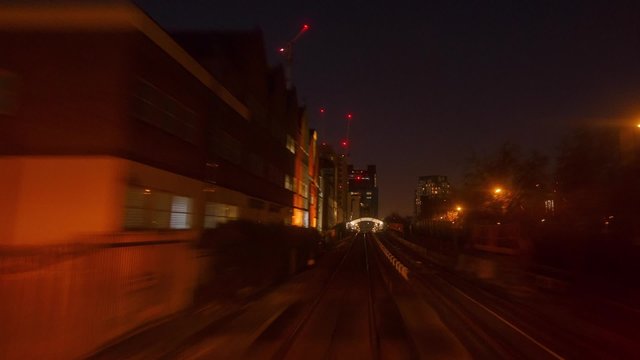 A nonstop first-person view hyperlapse of a Docklands Light Railway (DLR) night train trip between Canary Wharf and Bank Stations in London, UK.
