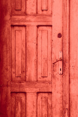 red old closed door