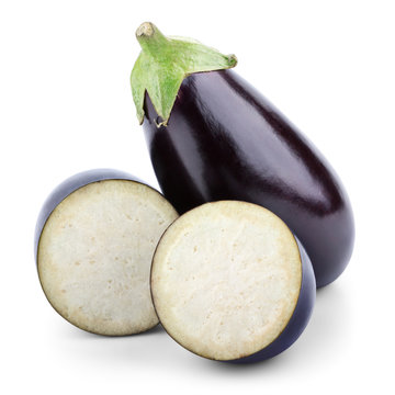 Eggplant with halves