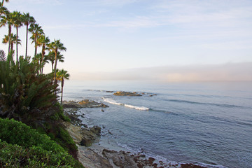 Beach morning along California coast