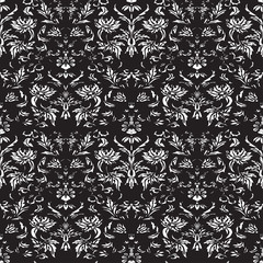 Seamless floral damask background vector