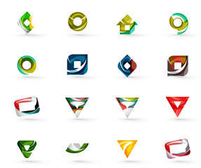 Set of various geometric icons -  rectangles triangles squares