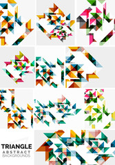 Set of colorful modern triangle pattern backgrounds