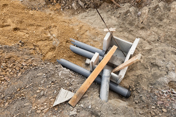 Strassenbau - Bauarbeiten an einem neuen Kabelschacht