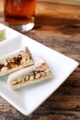Indian sweets with hot tea