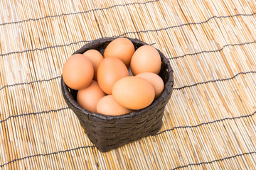 Egg collection in the basket