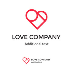 Beautiful Modern Logo with Red Heart