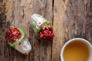 Indian sweets with hot tea