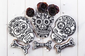 Homemade skull cookies for Halloween