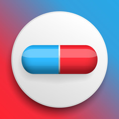 Vector pills medical button symbol