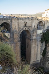 View of Ronda old stone bridge, Malaga, Spain
