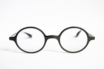 Framed glasses on a white background