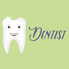 Dentist logo with smile tooth