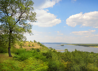 Fototapeta na wymiar View from Tarasova Mountain in Kanev on Dnieper