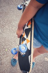 Young girl with skateboard