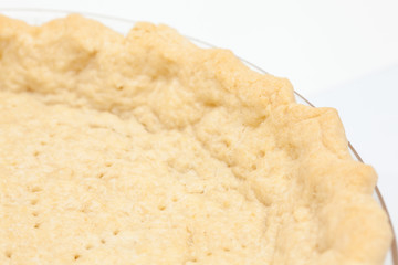 Masa asada para quiche lorraine en el molde pyrex