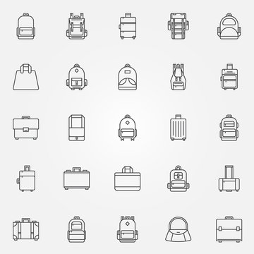 Backpack and bags icons