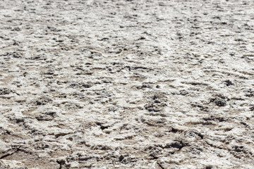 Salt on the ground of a dried lagoon
