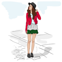 Model fashion sketch