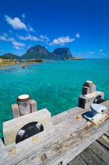 Lord Howe Island jetty and lagoon, Australia