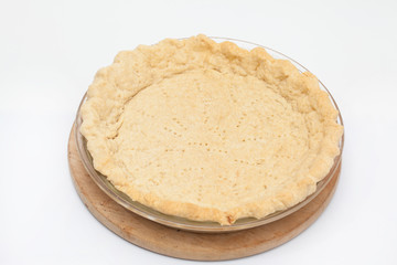 Masa asada para quiche lorraine en el molde pyrex