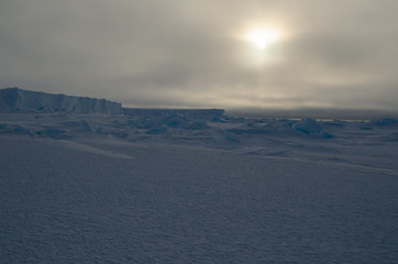 Alien landscape. Sea-ice, Antarctica