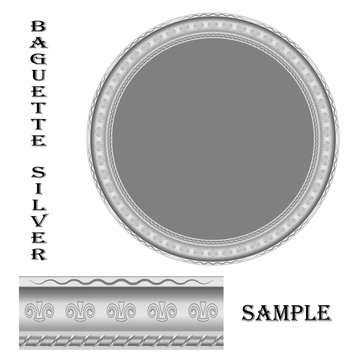 round frame of silver  and the sample size increased