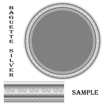 round frame of silver  and the sample size increased