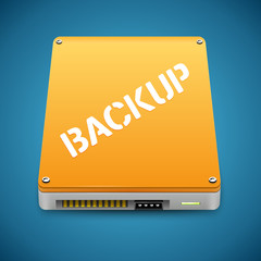 Portable Data Backup Hard Disc Drive Icon. Vector Illustration of Storage Disc