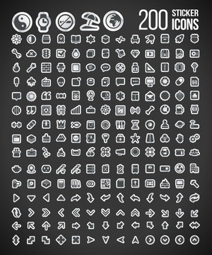 200 Sticker Icons set 2