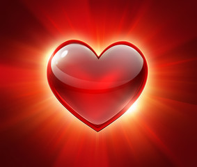 red glowing heart