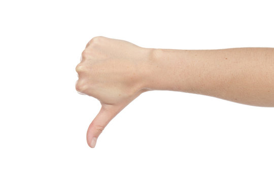 femme baissant pouce
