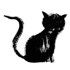 Black cat illustration