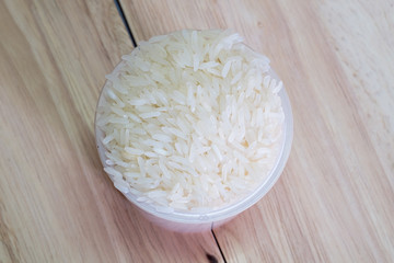 Jasmin rice on a pile in a cup