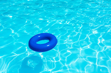 Blue buoy on swimming  pool