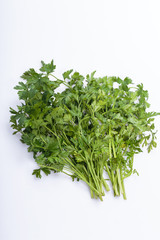 Fresh parsley on white background
