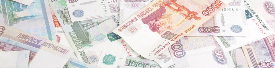 Russian rubles banknotes