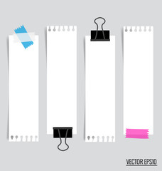 Collection of various white note papers, ready for your message.