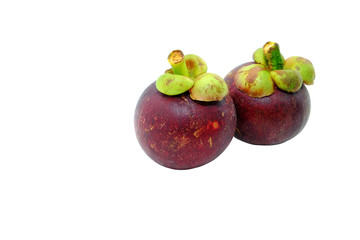 Fresh Mangoesteen over white background.