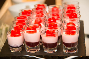  mousse with pudding, whipped cream in a glass