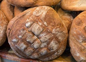  The  loaf of rustic bread traditionally roasted.