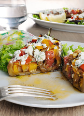Stuffed eggplant with vegetables