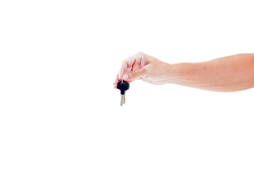 One hand and a key.