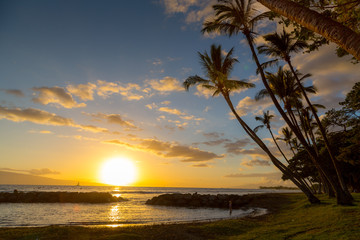 Fototapeta na wymiar Sonnenuntergang auf Maui Hawaii