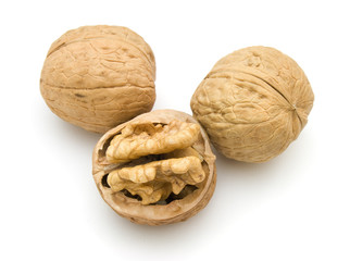 walnuts isolated on white background