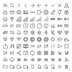 Set of Outline User Interface Icons